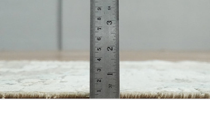 2x4 Beige, Silver and Blue Wool and Silk Hand Knotted traditional Vintage Antique Rug| N124 - The Rug Decor