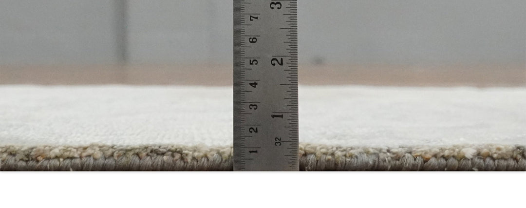 2x4 Entryway Modern Abstract Ivory and Gray Wool Rug Made with Art Silk - The Rug Decor