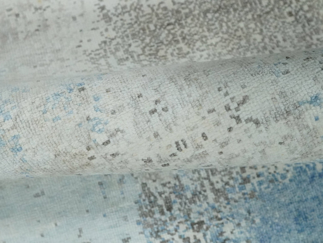 2x4 Modern Abstract Blue and Ivory Rug made with Art Silk| N4124 - The Rug Decor