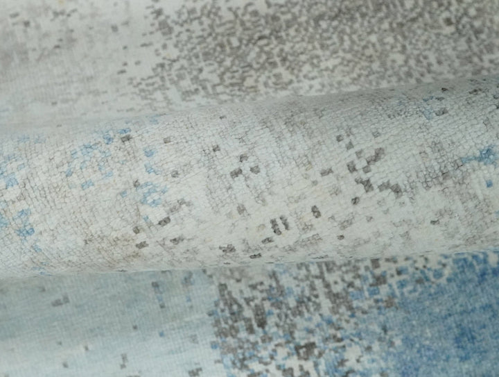 2x4 Modern Abstract Blue and Ivory Rug made with Art Silk| N4124 - The Rug Decor