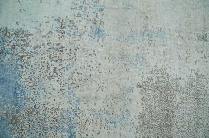 2x4 Modern Abstract Blue and Ivory Rug made with Art Silk| N4124 - The Rug Decor