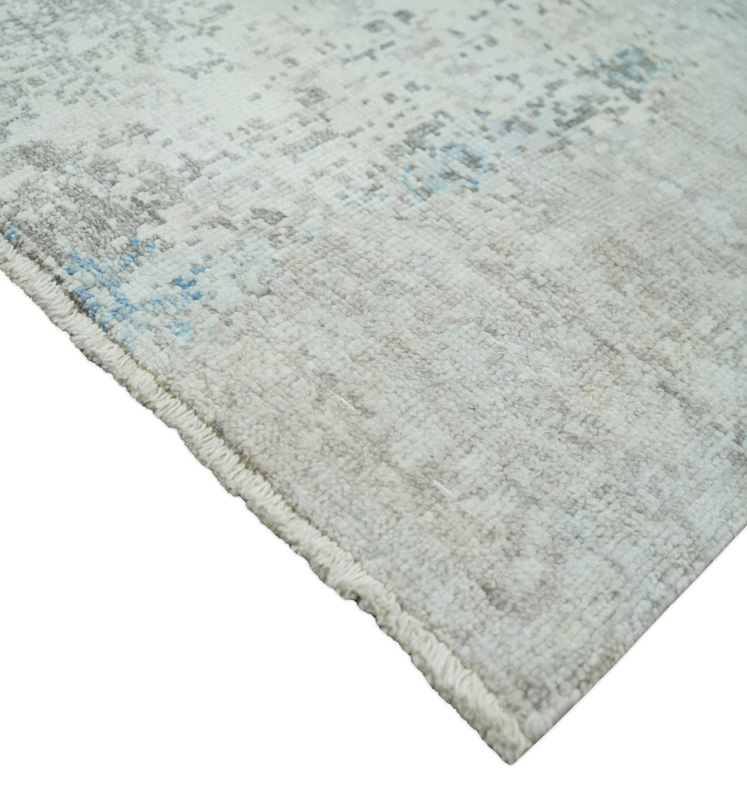 2x4 Modern Abstract Blue and Ivory Rug made with Art Silk| N4124 - The Rug Decor