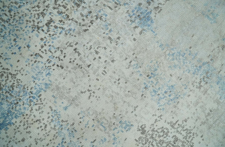 2x4 Modern Abstract Blue and Ivory Rug made with Art Silk| N4124 - The Rug Decor