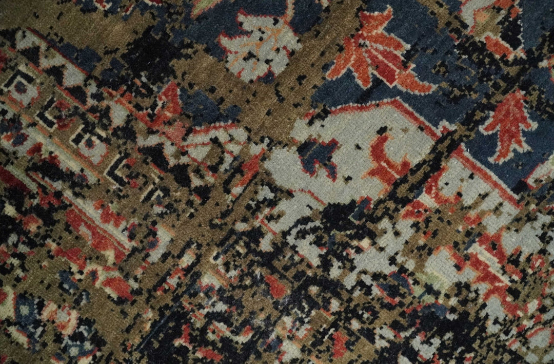 2x4 Modern Abstract Olive, Charcoal and Gray Wool Rug| N7524 - The Rug Decor