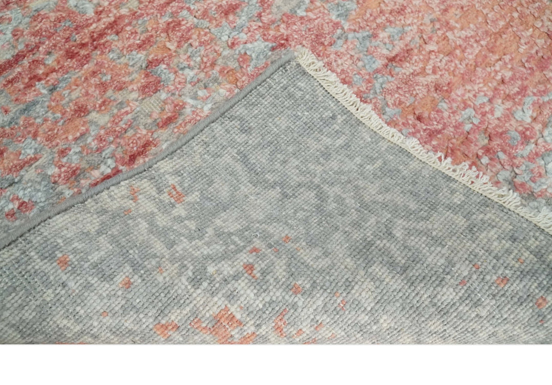 2x4 Modern Abstract Peach and Gray Rug made with Art Silk| N4024 - The Rug Decor