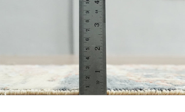 2x4 Modern Abstract Peach, Gray, Ivory and Blue Rug made with Art Silk| N3924 - The Rug Decor