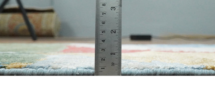 2x4 Modern Multicolor Wool and Silk Hand Knotted Rug| N624 - The Rug Decor