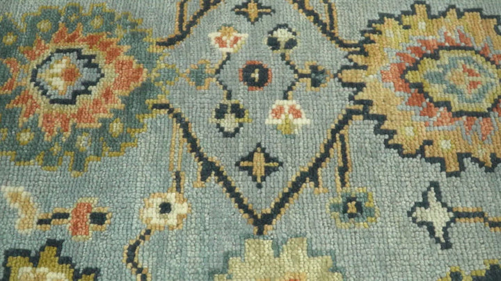 Antique Traditional Silver and Ivory Hand Knotted Oriental Oushak Multi Size wool Area Rug