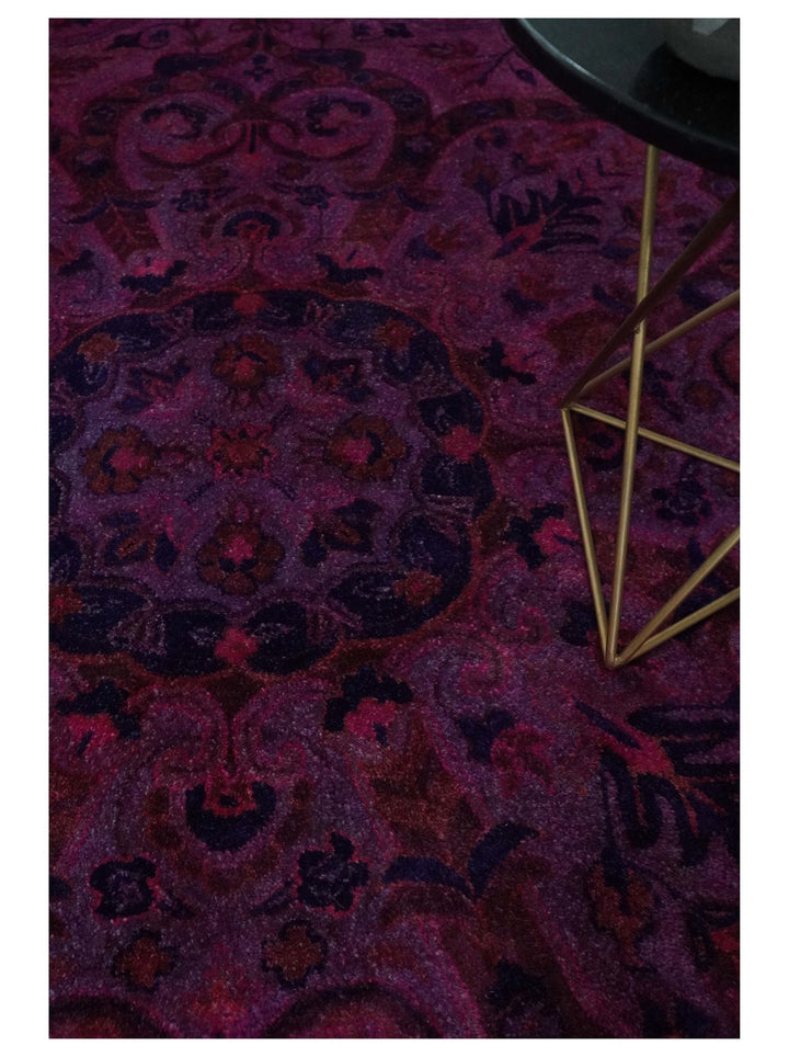 3x5, 5x8, 8x11 Pink Wine and Blue Overdyed Classic Wool Area Rug - The Rug Decor