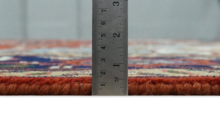 3x5, 5x8 and 8x10 Rust and Blue Hand Knotted Traditional Persian Heriz Serapi Rug | TRDCP190 - The Rug Decor