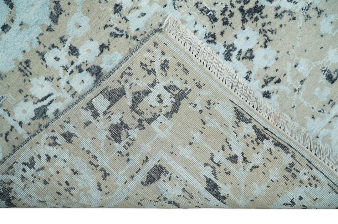 4x6 Fine Hand Knotted Camel and Black Traditional Vintage Persian Style Antique Wool and Bamboo Silk Rug | AGR10 - The Rug Decor