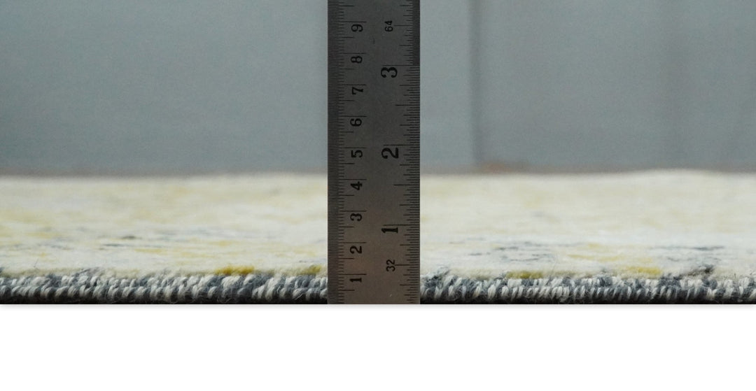 4x6 Fine Hand Knotted Gold, Gray and Ivory Modern Abstract Wool and SIlk Area Rug | AGR17 - The Rug Decor