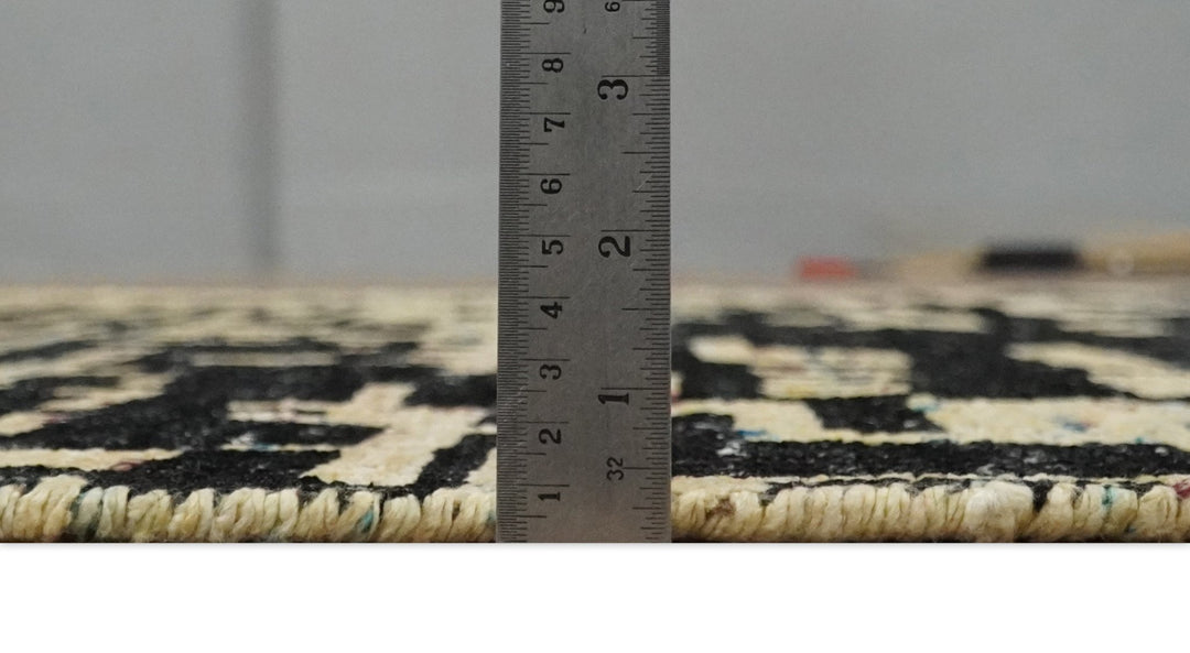 4x6 Hand Knotted Camel and Black Modern Abstract Contemporary Recycled Silk Area Rug | OP54 - The Rug Decor