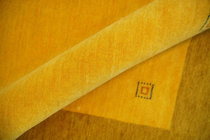 4x6 Small Gold Natural Farmhouse Wool Hand Woven Southwestern Gabbeh Rug| LOR17 - The Rug Decor