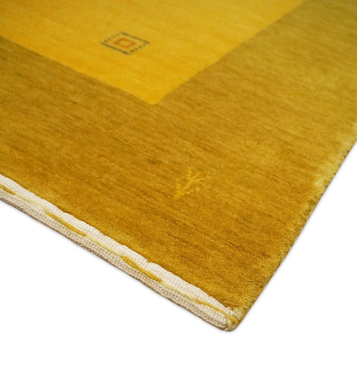 4x6 Small Gold Natural Farmhouse Wool Hand Woven Southwestern Gabbeh Rug| LOR17 - The Rug Decor