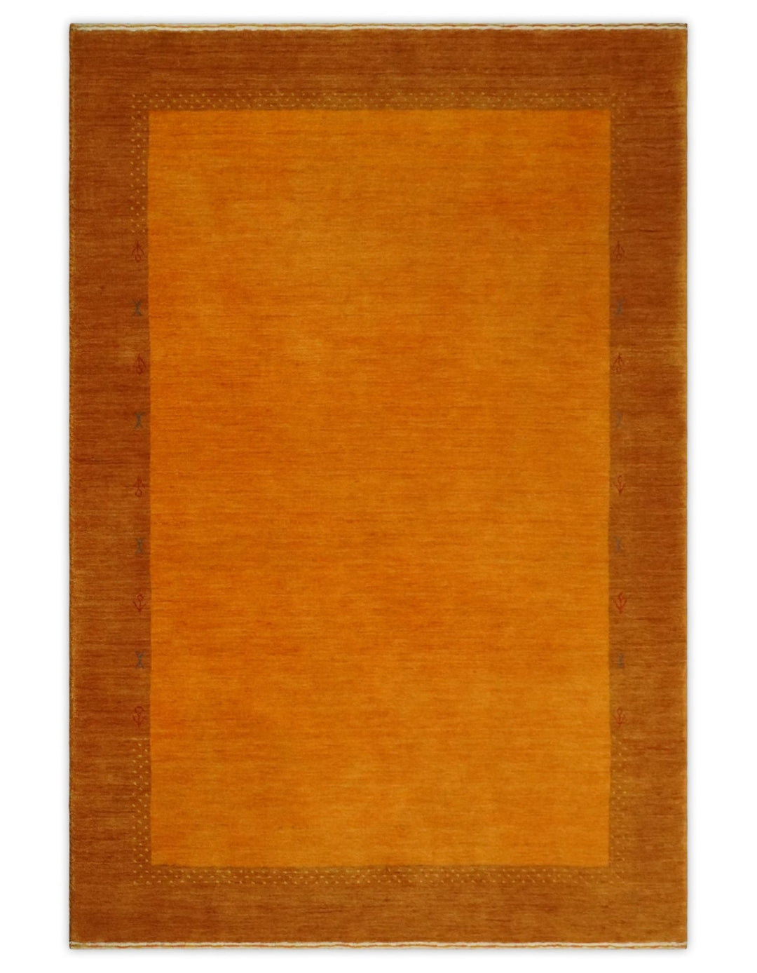 4x6 Small Rust and Brown Farmhouse Wool Hand Woven Southwestern Gabbeh Rug| LOR8 - The Rug Decor