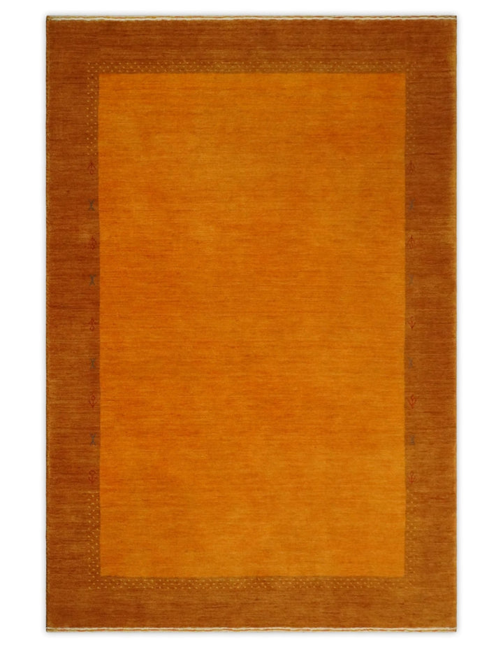 4x6 Small Rust and Brown Farmhouse Wool Hand Woven Southwestern Gabbeh Rug| LOR8 - The Rug Decor