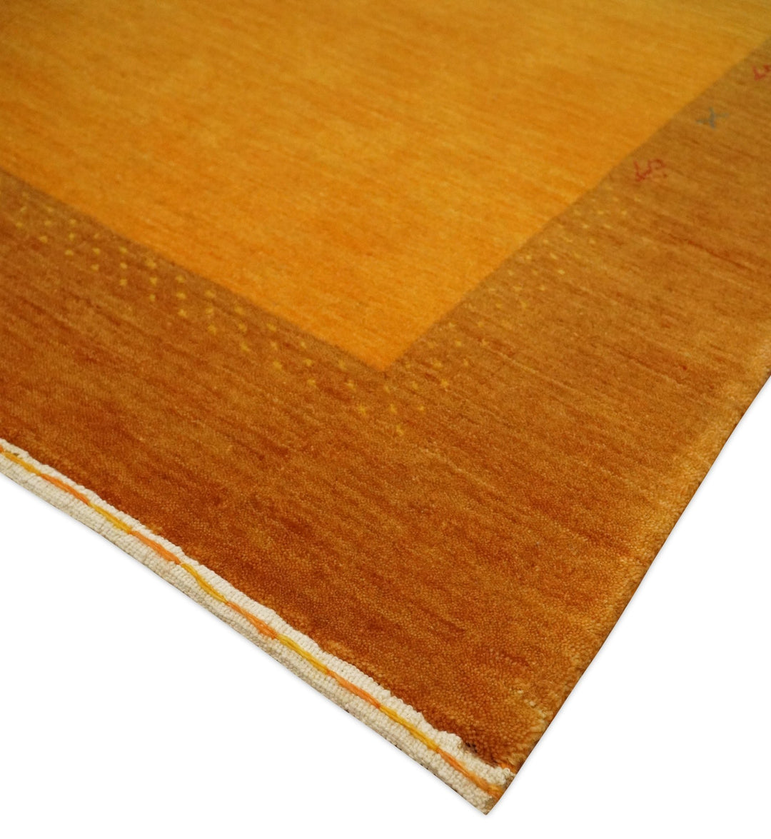 4x6 Small Rust and Brown Farmhouse Wool Hand Woven Southwestern Gabbeh Rug| LOR8 - The Rug Decor