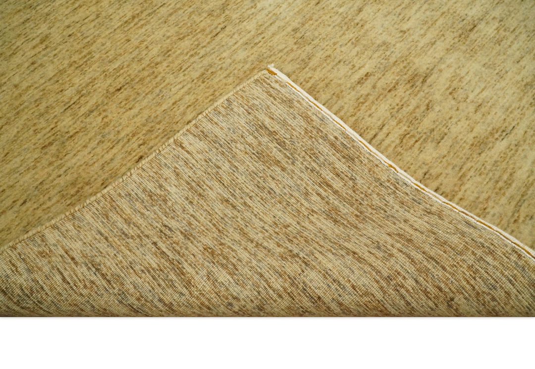 4x6 Small Solid Beige Natural Farmhouse Wool Hand Woven Southwestern Rug| LOR4 - The Rug Decor