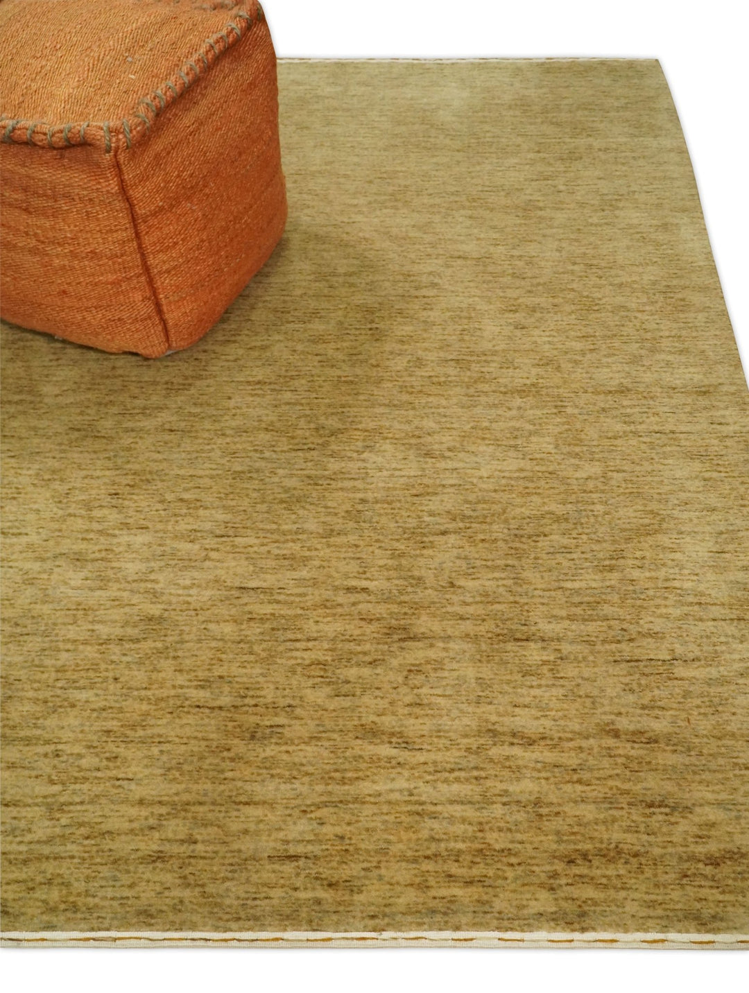 4x6 Small Solid Beige Natural Farmhouse Wool Hand Woven Southwestern Rug| LOR4 - The Rug Decor