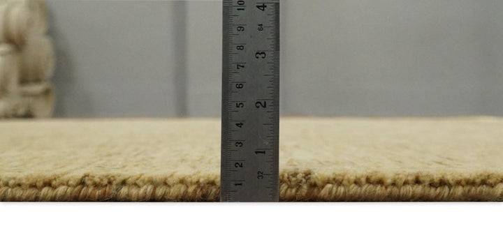 4x6 Small Solid Beige Natural Farmhouse Wool Hand Woven Southwestern Rug| LOR4 - The Rug Decor