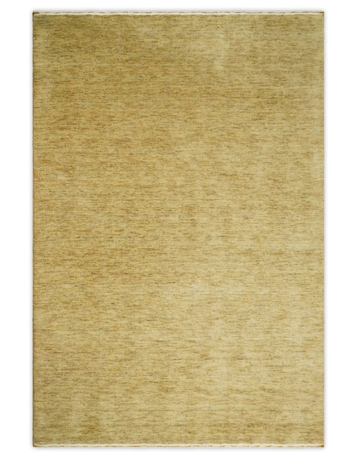 4x6 Small Solid Beige Natural Farmhouse Wool Hand Woven Southwestern Rug| LOR4 - The Rug Decor