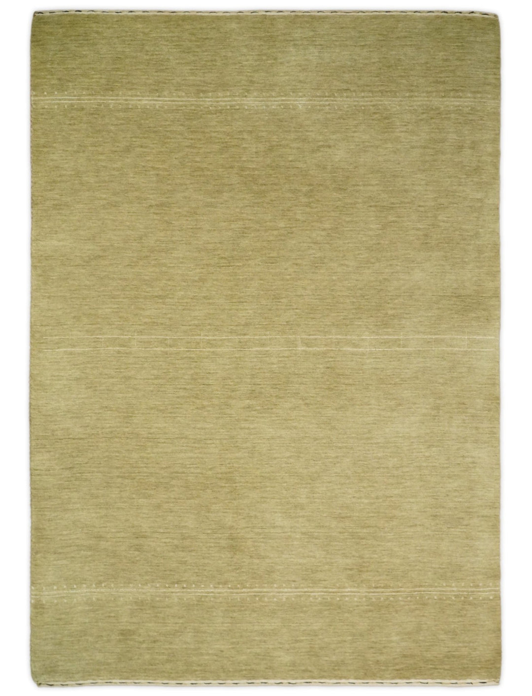4x6 Small Solid Beige Wool Hand Woven Southwestern Gabbeh Rug | LOR11 - The Rug Decor