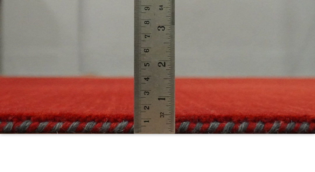 4x6 Small Solid Red Wool Hand Woven Southwestern Gabbeh Rug | LOR23 - The Rug Decor