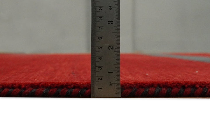 4x6 Small Solid Red Wool Hand Woven Southwestern Gabbeh Rug | LOR24 - The Rug Decor