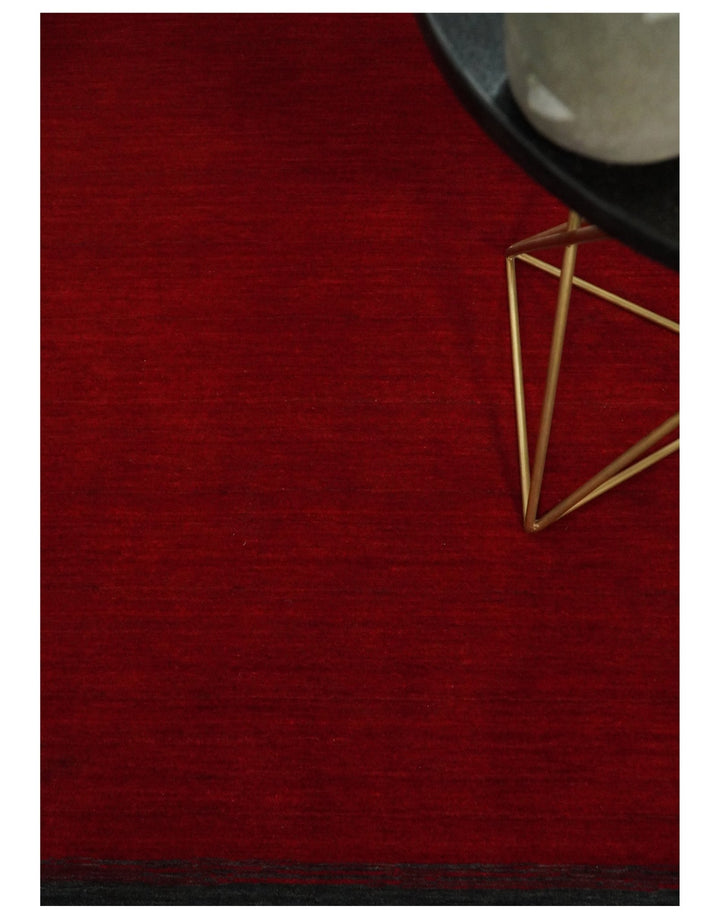 4x6 Small Solid Red Wool Hand Woven Southwestern Gabbeh Rug | LOR24 - The Rug Decor