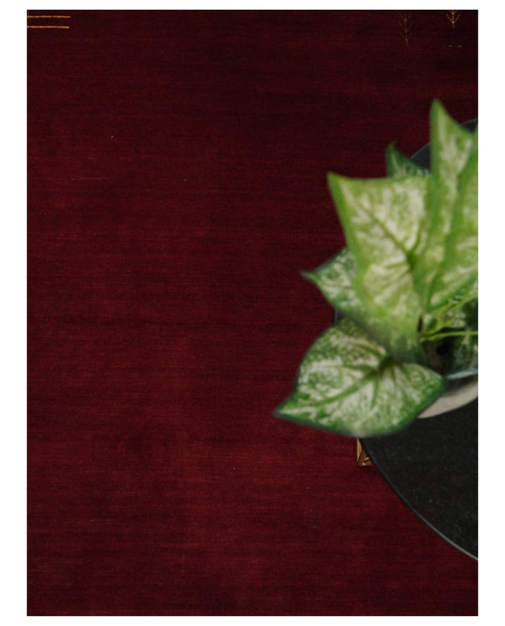 4x6 Solid Red Wool Hand Woven Southwestern Gabbeh Rug | LOR25 - The Rug Decor