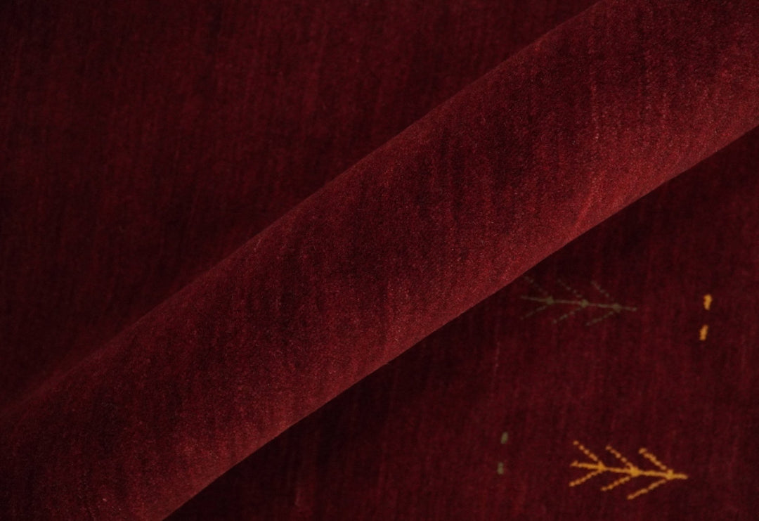 4x6 Solid Red Wool Hand Woven Southwestern Gabbeh Rug | LOR25 - The Rug Decor