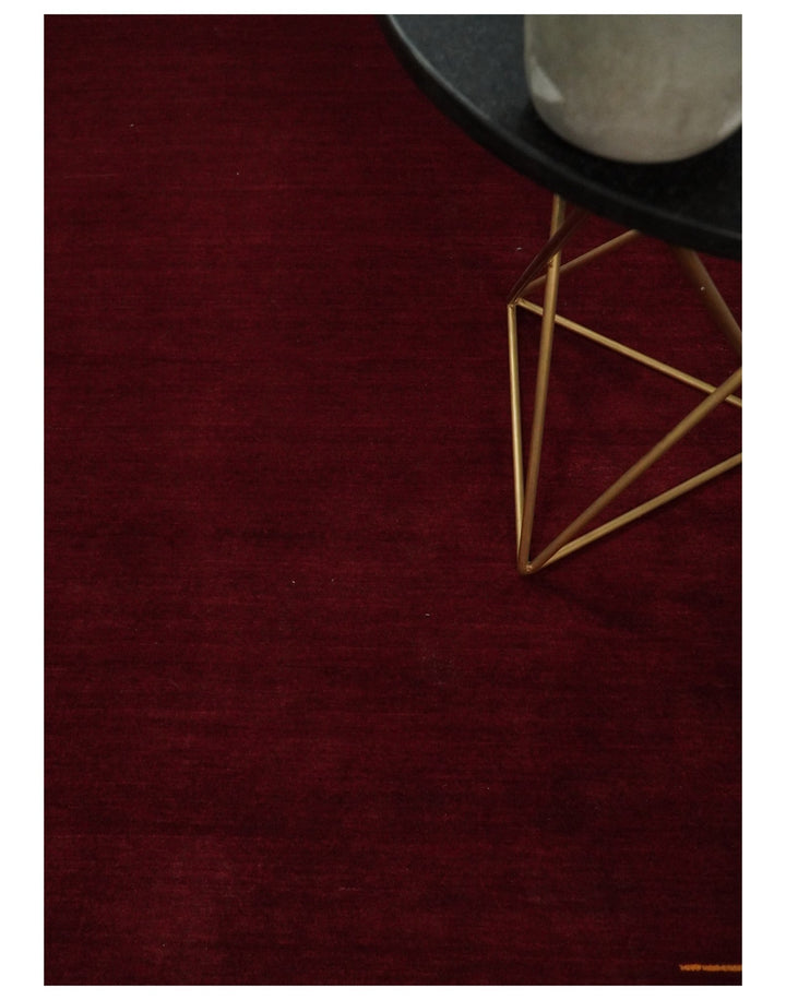 4x6 Solid Red Wool Hand Woven Southwestern Gabbeh Rug | LOR25 - The Rug Decor