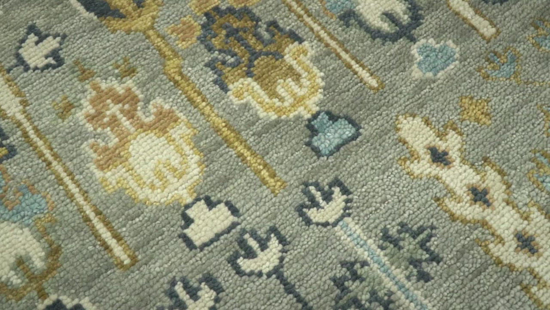 Antique Silver and Gold Hand Knotted Traditional Vintage Style Multi size Wool Area Rug