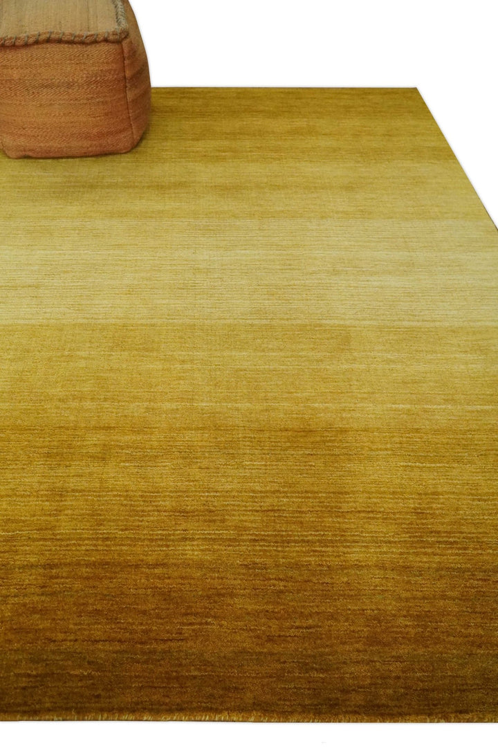 5.7x7.7 Ombre Brown and Gold Woollen Hand Woven Southwestern Gabbeh Rug - The Rug Decor