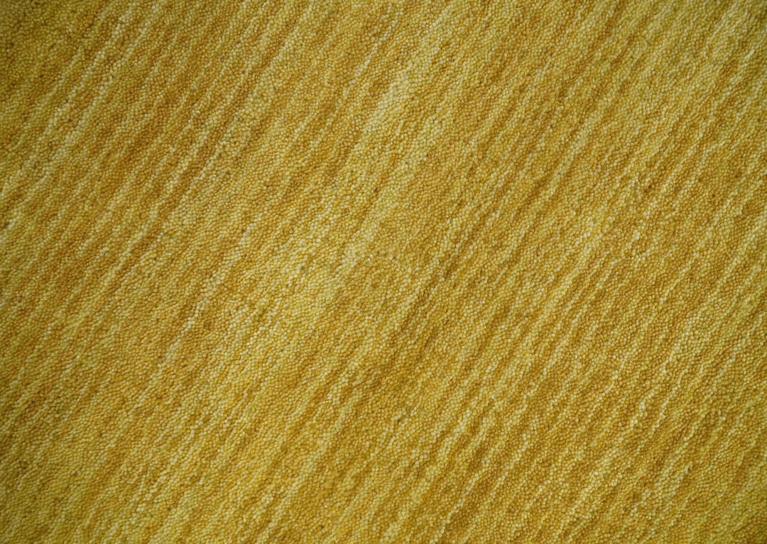 5.7x7.7 Ombre Brown and Gold Woollen Hand Woven Southwestern Gabbeh Rug - The Rug Decor