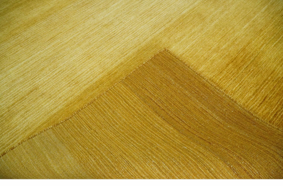 5.7x7.7 Ombre Brown and Gold Woollen Hand Woven Southwestern Gabbeh Rug - The Rug Decor