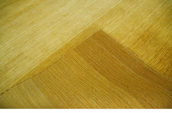 5.7x7.7 Ombre Brown and Gold Woollen Hand Woven Southwestern Gabbeh Rug - The Rug Decor