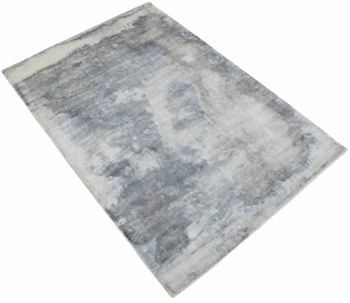 5.7x8 Rug, Abstract Red and Gray Rug made with Viscose Art Silk - The Rug Decor