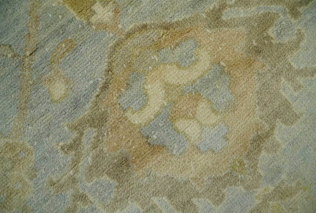 5.8x8.6 Traditional Silver, Beige and Brown Antique Style Hand knotted Oushak wool Area Rug - The Rug Decor