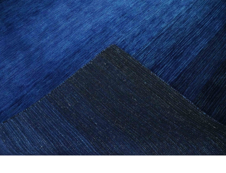 5x7 Ombre Premium look Blue Wool Hand Woven Southwestern Gabbeh Rug - The Rug Decor