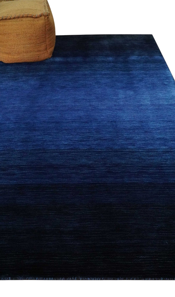 5x7 Ombre Premium look Blue Wool Hand Woven Southwestern Gabbeh Rug - The Rug Decor
