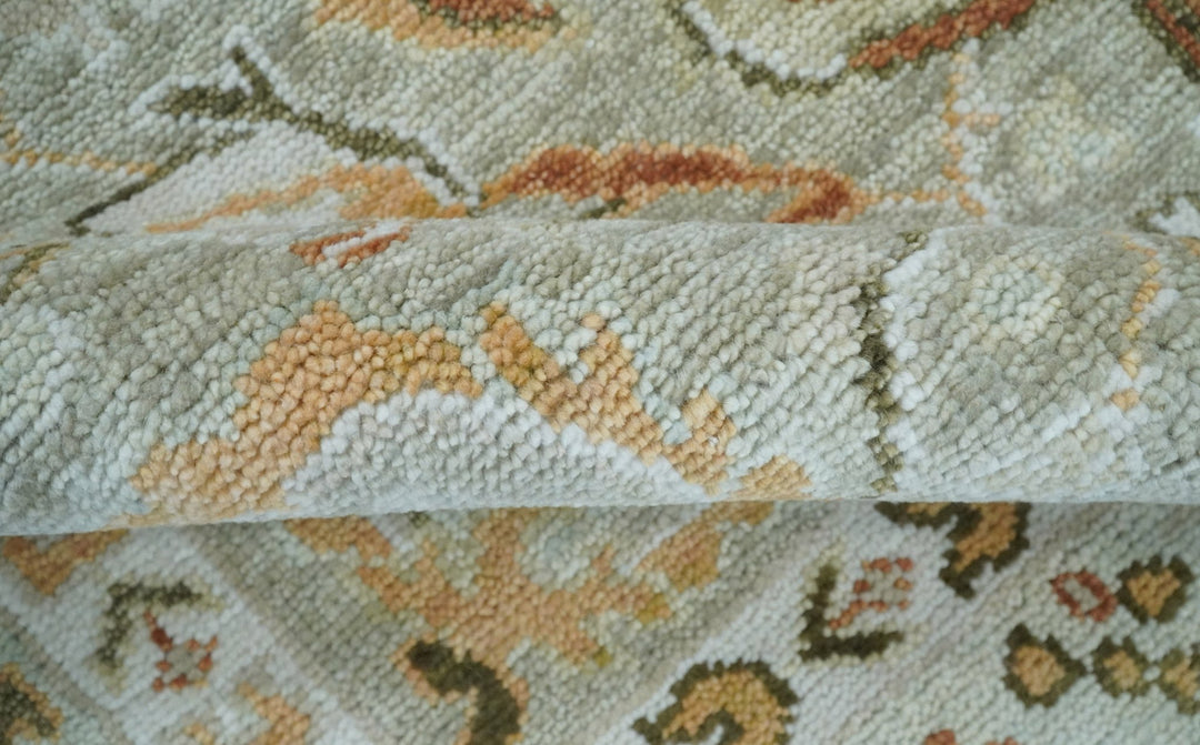 5x8, 6x9, 8x10, 9x12, 10x14 and 12x15 Hand Knotted Antique Peach and Beige Traditional Persian Vintage Oushak Wool Rug | TRDCP755 - The Rug Decor