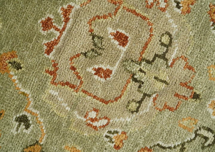 5x8, 6x9, 8x10, 9x12, 10x14 and 12x15 Hand Knotted Green and beige Traditional Vintage Persian Style Antique Wool Rug | TRDCP618 - The Rug Decor