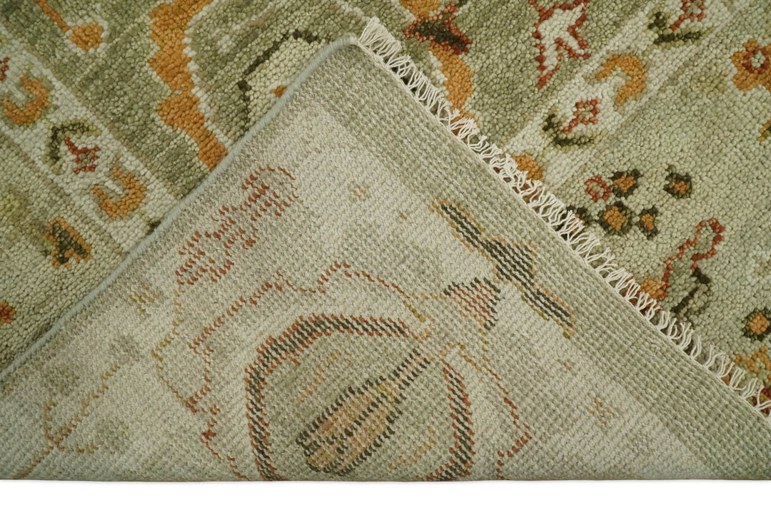 5x8, 6x9, 8x10, 9x12, 10x14 and 12x15 Hand Knotted Green and beige Traditional Vintage Persian Style Antique Wool Rug | TRDCP618 - The Rug Decor