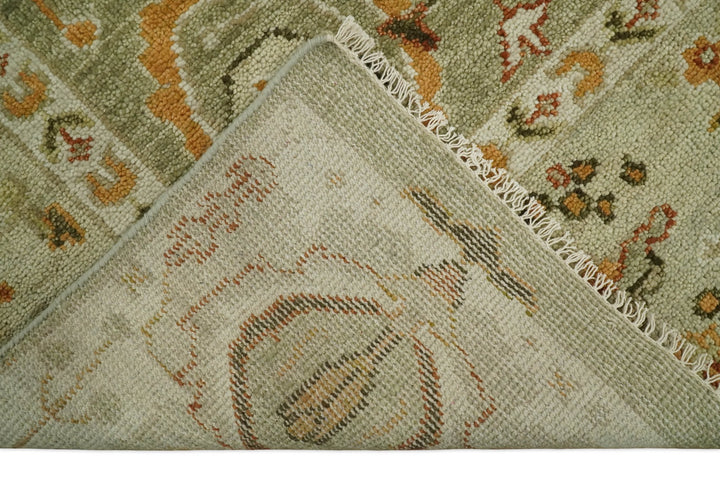 5x8, 6x9, 8x10, 9x12, 10x14 and 12x15 Hand Knotted Green and beige Traditional Vintage Persian Style Antique Wool Rug | TRDCP618 - The Rug Decor