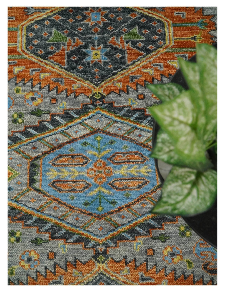 5x8, 6x9, 8x10, 9x12, 10x14 and 12x15 Hand Knotted Silver and Rust Oriental Traditional Persian Area Rug | TRDCP681 - The Rug Decor