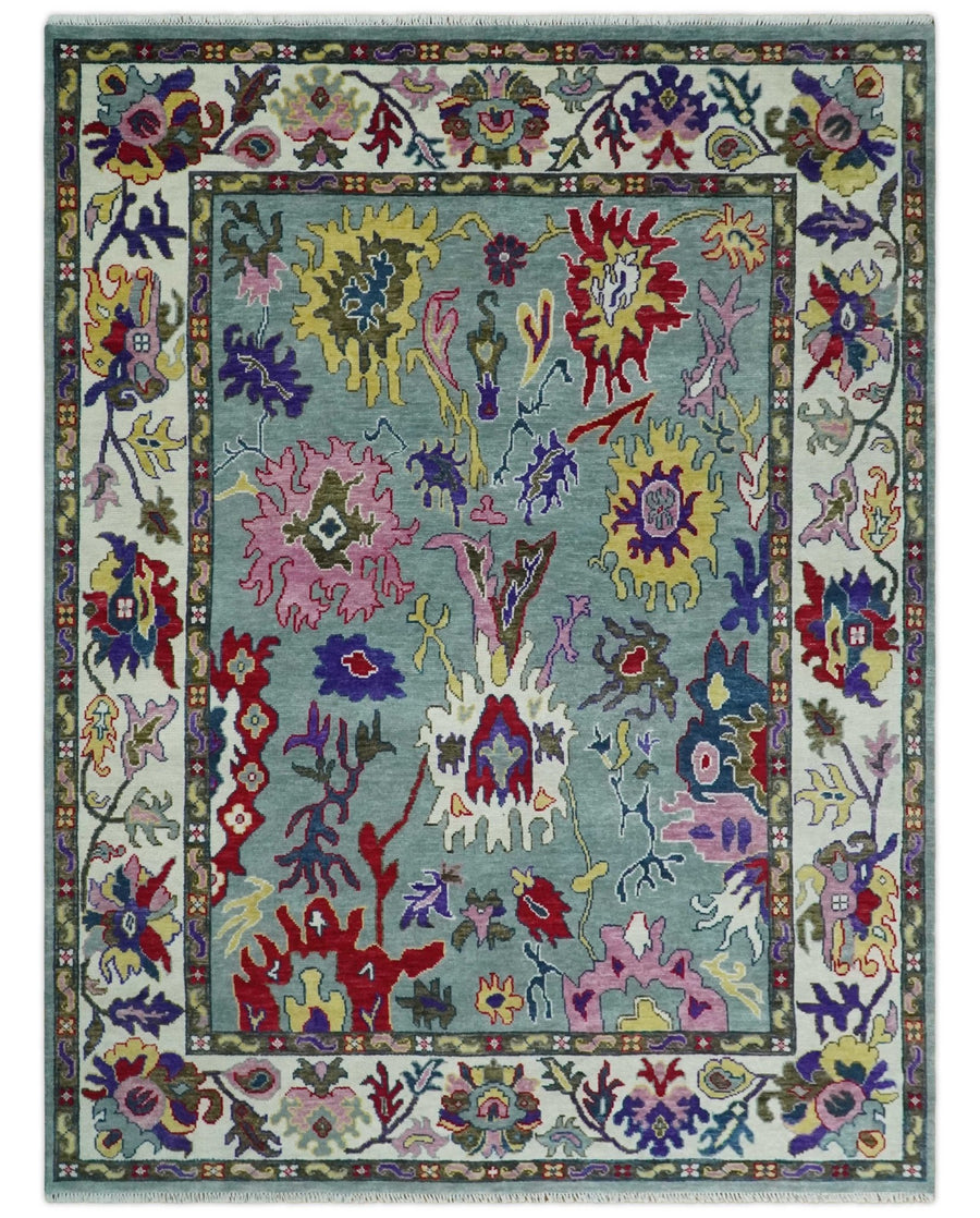 5x8, 6x9, 8x10, 9x12, 10x14 and 12x15 Hand Knotted Silver, Ivory and Brown Oriental Traditional Persian Area Rug | TRDCP970 - The Rug Decor