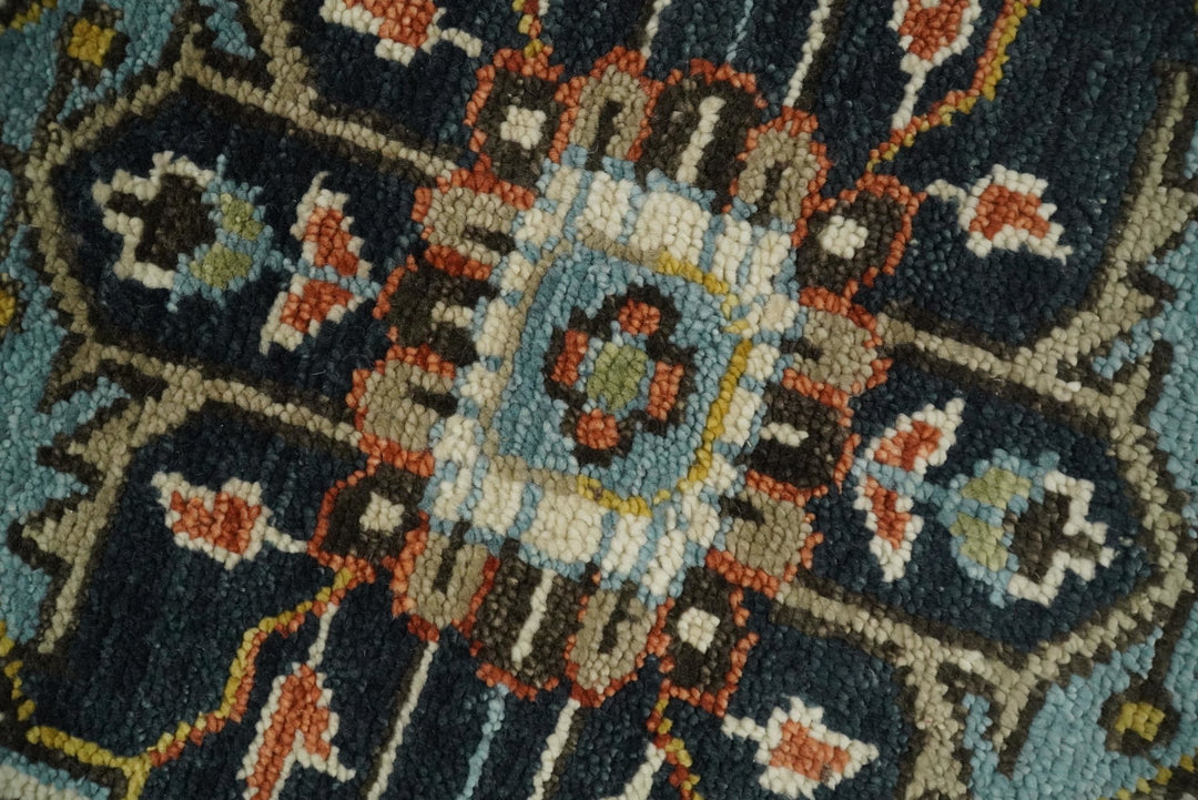 5x8, 6x9, 8x10, 9x12, 10x14 and 12x15 Rust and Blue Traditional Vintage Persian Antique Hand Knotted Wool Area Rug | TRDCP692 - The Rug Decor