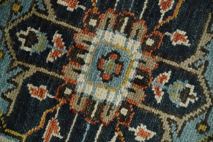 5x8, 6x9, 8x10, 9x12, 10x14 and 12x15 Rust and Blue Traditional Vintage Persian Antique Hand Knotted Wool Area Rug | TRDCP692 - The Rug Decor